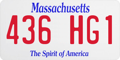 MA license plate 436HG1