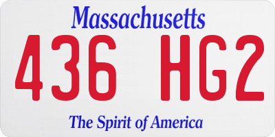 MA license plate 436HG2