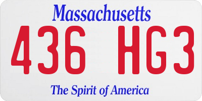 MA license plate 436HG3