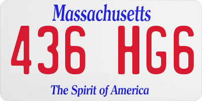MA license plate 436HG6