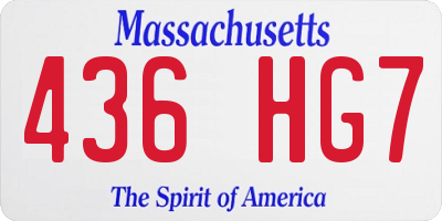 MA license plate 436HG7