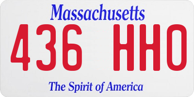 MA license plate 436HH0