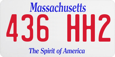 MA license plate 436HH2