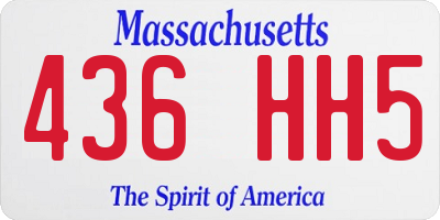 MA license plate 436HH5