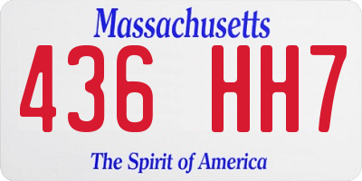 MA license plate 436HH7