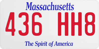 MA license plate 436HH8