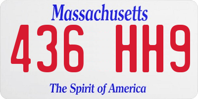 MA license plate 436HH9