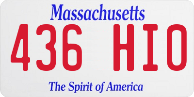 MA license plate 436HI0