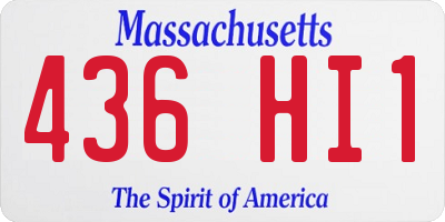 MA license plate 436HI1