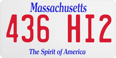 MA license plate 436HI2