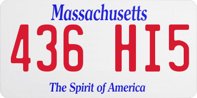 MA license plate 436HI5