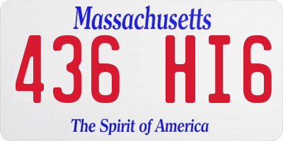 MA license plate 436HI6