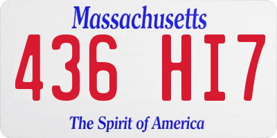 MA license plate 436HI7
