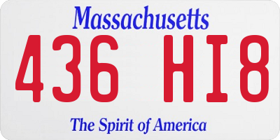 MA license plate 436HI8