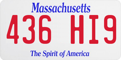 MA license plate 436HI9