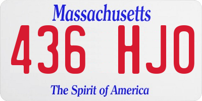 MA license plate 436HJ0