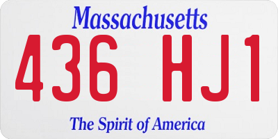MA license plate 436HJ1