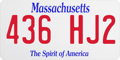 MA license plate 436HJ2