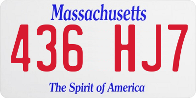 MA license plate 436HJ7