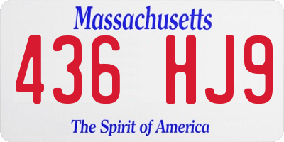 MA license plate 436HJ9
