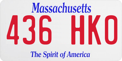 MA license plate 436HK0