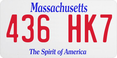 MA license plate 436HK7
