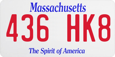 MA license plate 436HK8