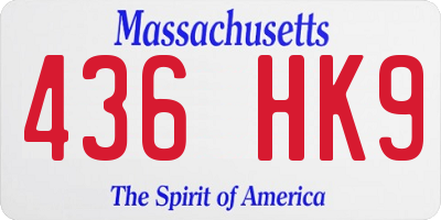 MA license plate 436HK9