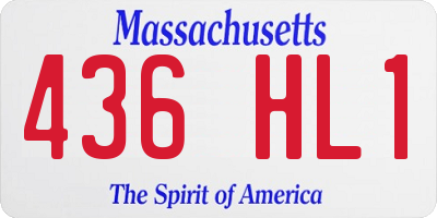 MA license plate 436HL1