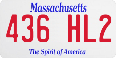 MA license plate 436HL2