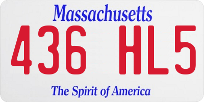 MA license plate 436HL5