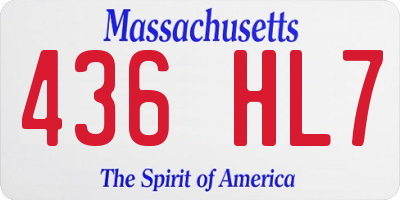 MA license plate 436HL7