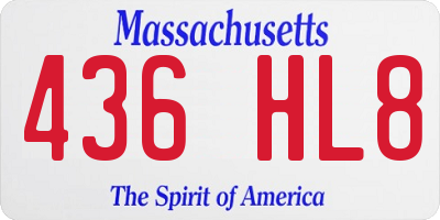 MA license plate 436HL8