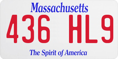 MA license plate 436HL9