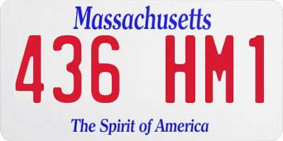 MA license plate 436HM1