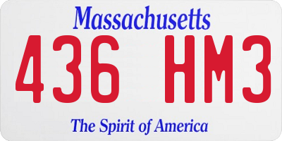 MA license plate 436HM3