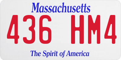 MA license plate 436HM4