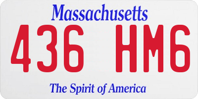 MA license plate 436HM6