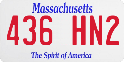 MA license plate 436HN2
