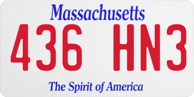 MA license plate 436HN3