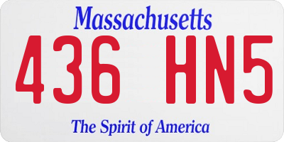 MA license plate 436HN5