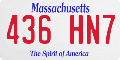 MA license plate 436HN7