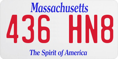 MA license plate 436HN8