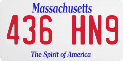 MA license plate 436HN9