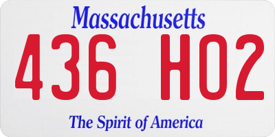MA license plate 436HO2
