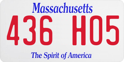 MA license plate 436HO5
