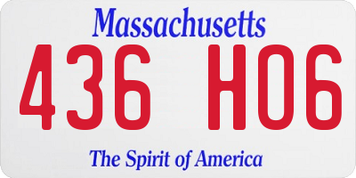 MA license plate 436HO6