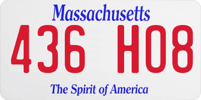 MA license plate 436HO8