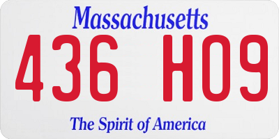 MA license plate 436HO9