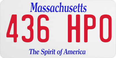 MA license plate 436HP0